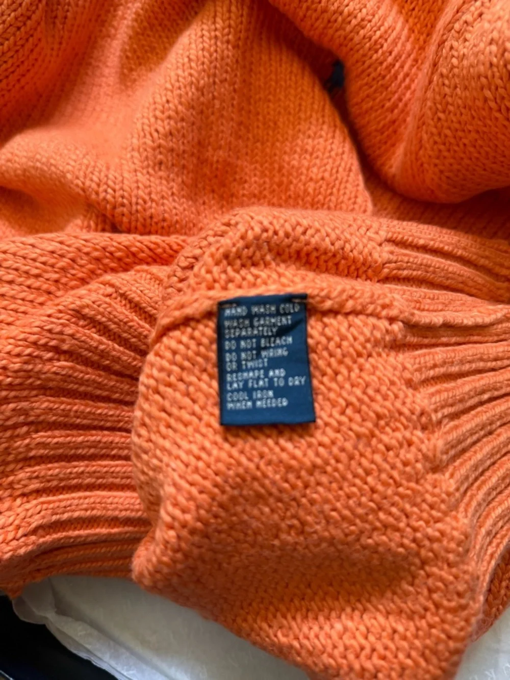 NWT Polo Ralph Lauren Orange Crewneck The Luxury Cotton Sweater Knit Casual M